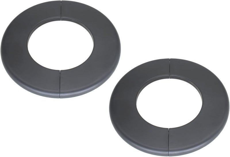 GWYAN 2 Pack Wall Split Flange ABS Round Escutcheon Plate for 3.0"/ 76mm Diameter Pipe Faucet Decoration Accessories (Black) - Image 1